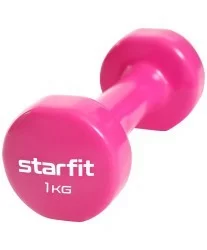 Гантель виниловая 1 кг StarFit DB-101 розовый 1446