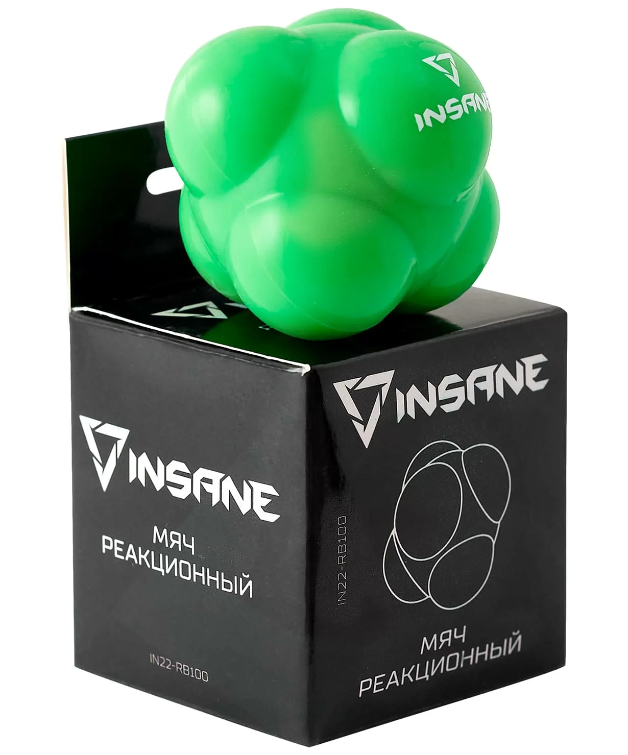 Фото Мяч для трен. реакции Insane IN22-RB100 диам. 6,8 см силикагель зеленый 20909 со склада магазина СпортЕВ