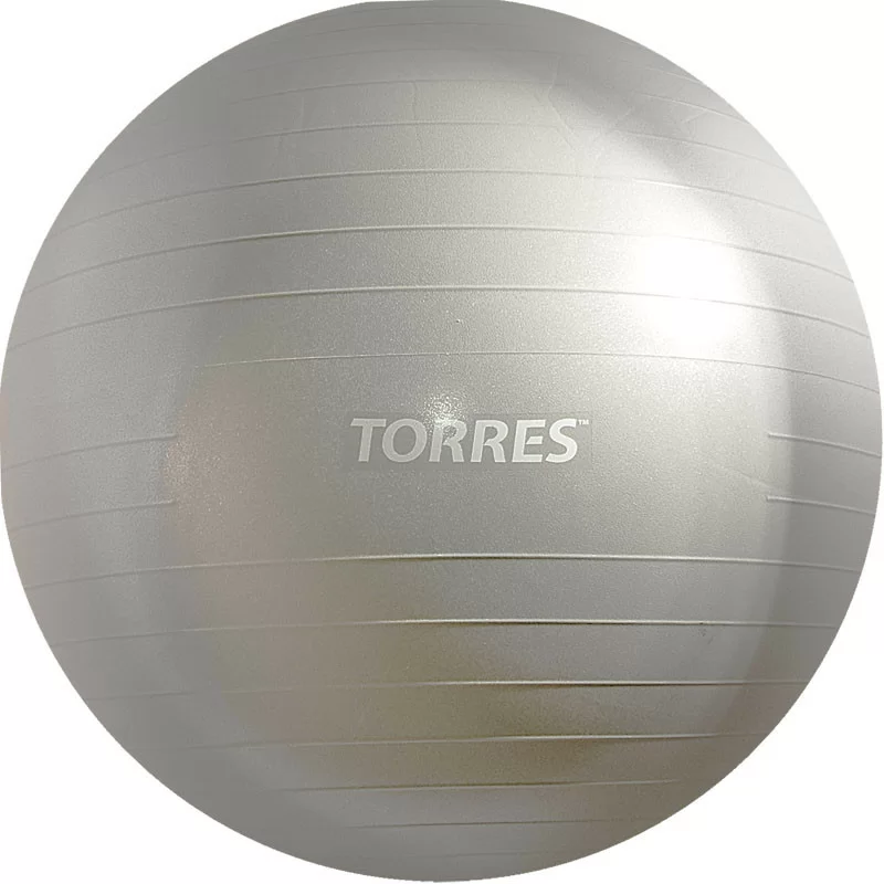 Фото Фитбол 65 см Torres ПВХ антивзрыв, с насосом, серый AL121165SL со склада магазина СпортЕВ
