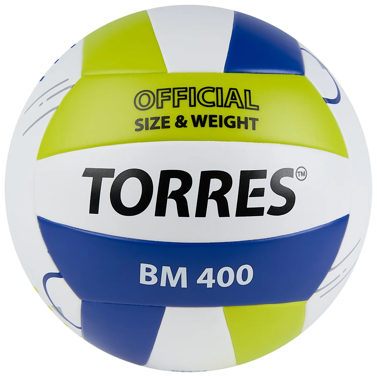 Мяч волейбольный Torres BM400 р.5 синт. кожа бело-синий-зеленый V42315 Фото Мяч волейбольный Torres BM400 р.5 синт. кожа бело-синий-зеленый V42315 со склада магазина Спортев