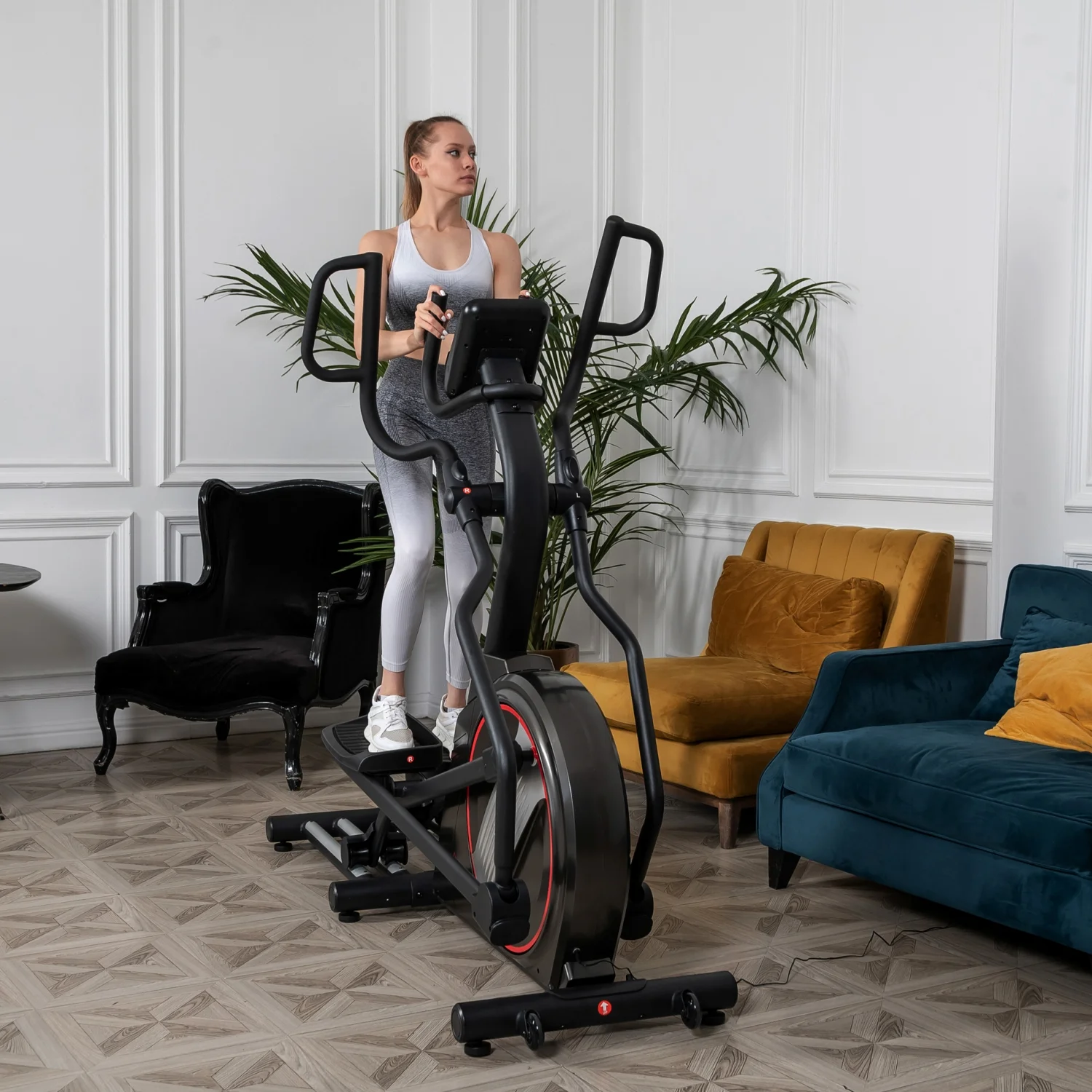 Фото Эллиптический тренажер DFC E97614 магн.эл.привод со склада магазина Спортев