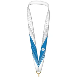 Лента для медали бело-синяя знак ГТО (1-сторонняя, 25 мм)