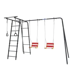 ROMANA Полянка Плюс 2 (антрацит) (с цепными качелями) 103.26.06+1.Д-26.02+1.Д-26.02