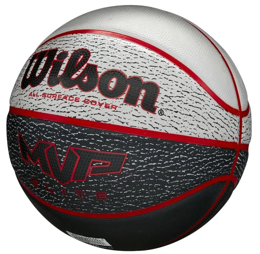 Фото Мяч баскетбольный Wilson MVP Elite размер №7 серо-красно-черный WTB1460XB07 со склада магазина СпортЕВ