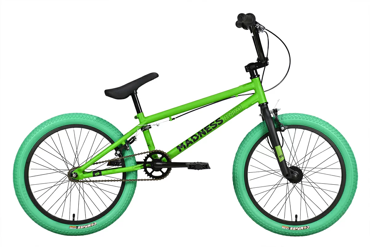 Фото Велосипед Stark Madness BMX 1 (2023) зеленый/черный/зеленый со склада магазина СпортЕВ