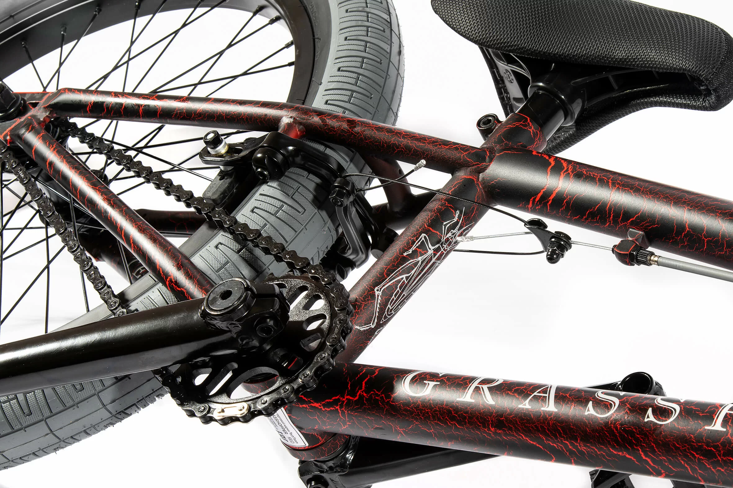 Фото Велосипед BMX TechTeam Grasshoper 20" (2021) черно-красный со склада магазина СпортЕВ