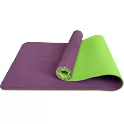 Коврик для йоги 183х61х0,6 см E33588 ТПЕ фиолетово/салатовый 10020099