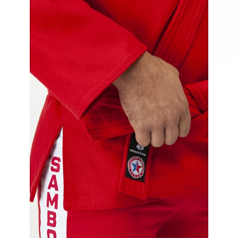 Фото Куртка для самбо ВФС Bravegard Ascend красная со склада магазина СпортЕВ