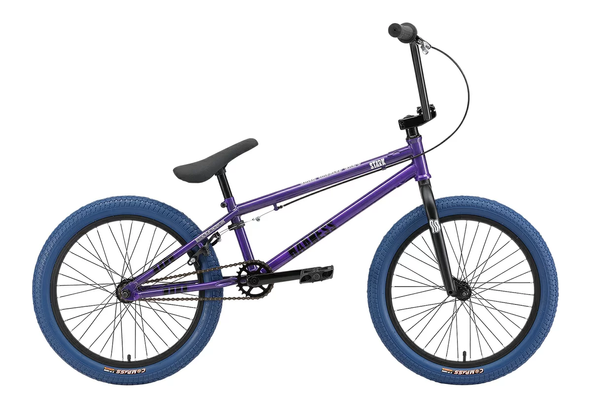 Фото Велосипед Stark Madness BMX 4 (2024) серо-фиолетовый/черный/темно-синий со склада магазина Спортев