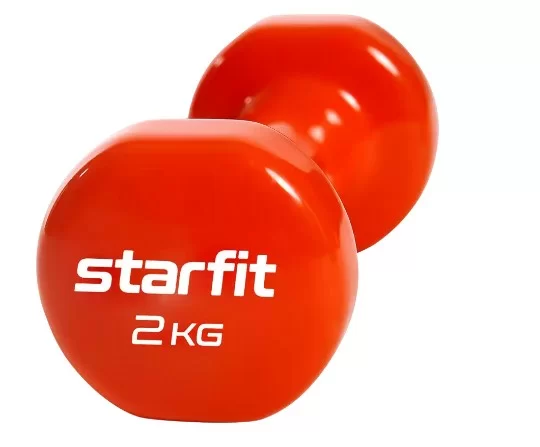 Фото Гантели виниловые 2 кг StarFit Core DB-101 оранжевый (пара) УТ-00020383 со склада магазина СпортЕВ