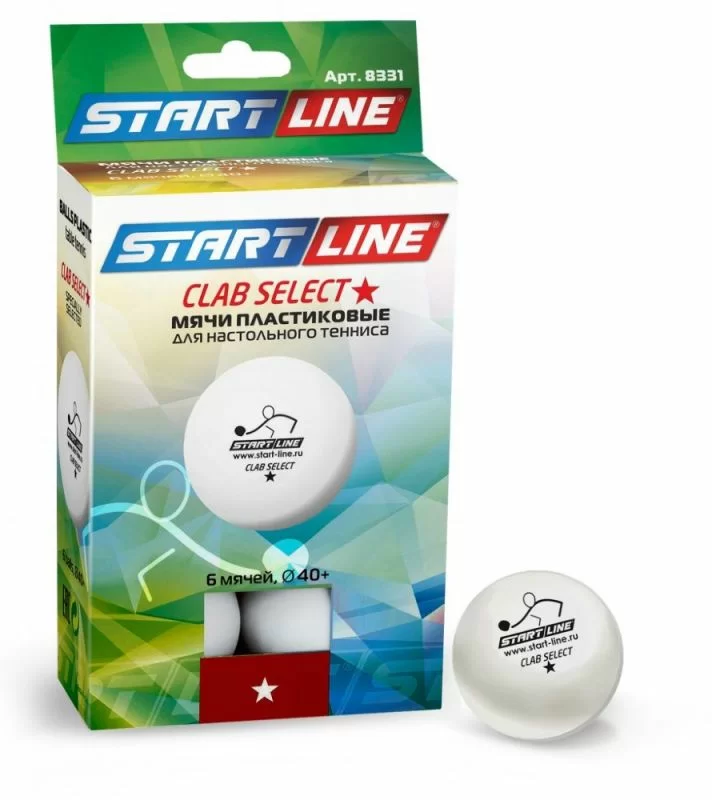 Фото Мяч для настольного тенниса Start Line Club 1* Select New (1шт) белый 8331 со склада магазина СпортЕВ