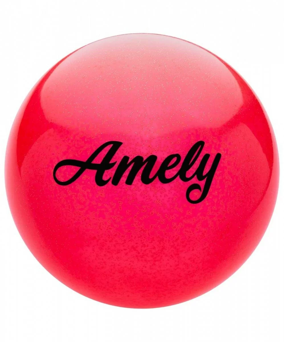 Фото Мяч для художественной гимнастики 19 см Amely AGB-102 с блестками красный со склада магазина СпортЕВ