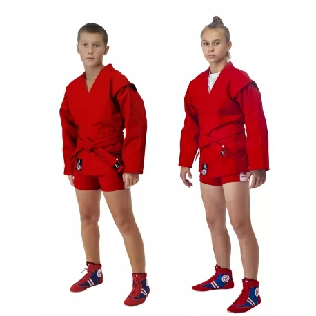 Фото Куртка для самбо ВФС Bravegard Ascend Junior красная со склада магазина СпортЕВ