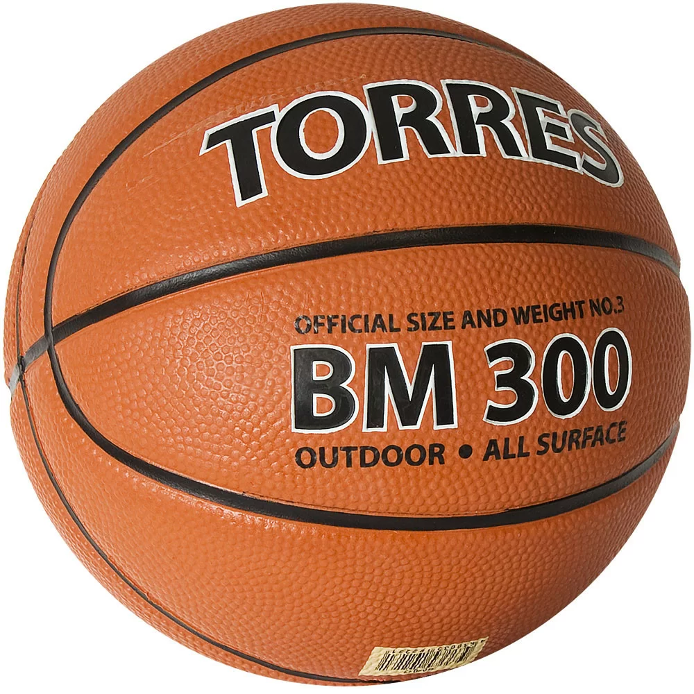 Фото Мяч баскетбольный Torres BM300 размер №3 резина темно-оранж-черный B02013 со склада магазина СпортЕВ