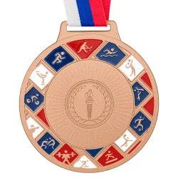 Медаль MZP 518-80/BM с лентой (D-80мм, s-3 мм)