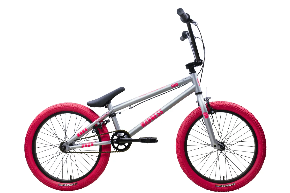 Фото Велосипед Stark Madness BMX 1 (2025) серебристый матовый/розовый/розовый со склада магазина Спортев