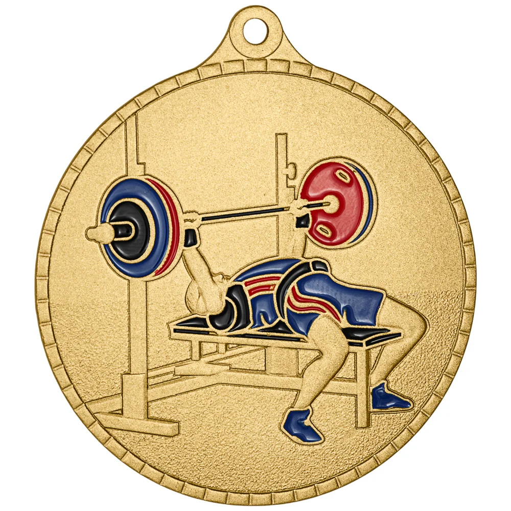 Фото Медаль MZP 654-55/GМ пауэрлифтинг (D-55мм, s-2 мм) со склада магазина Спортев