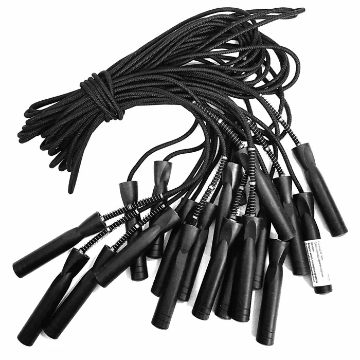 Фото Скакалка 2.8 м с подшипником H09995 ручки пластик витой шнур с пружиной черная со склада магазина СпортЕВ