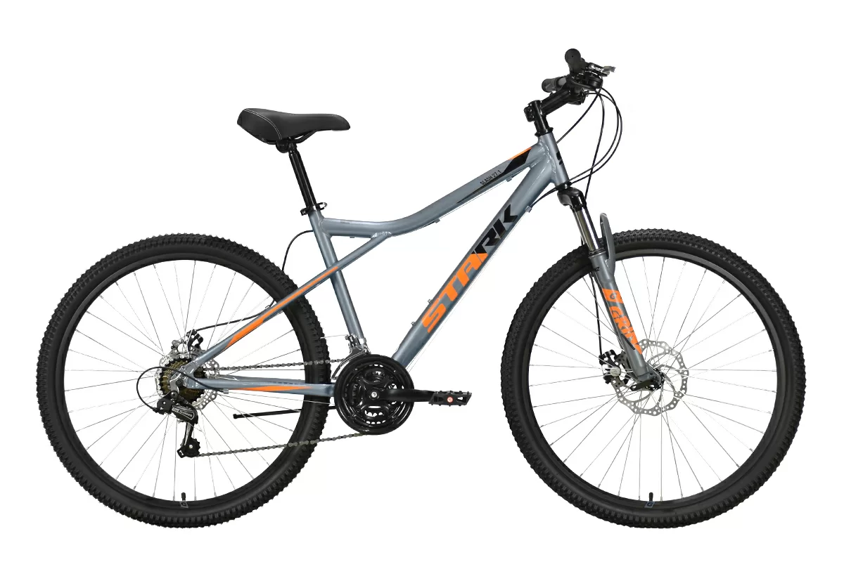 Фото Велосипед Stark Slash 27.1 D (2023) серебристый/оранжевый/черный со склада магазина СпортЕВ