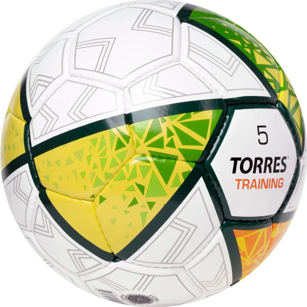 Мяч футбольный Torres Training р.5 PU руч. сшивка бело-зел-желт F323955 Фото Мяч футбольный Torres Training р.5 PU руч. сшивка бело-зел-желт F323955 со склада магазина Спортев