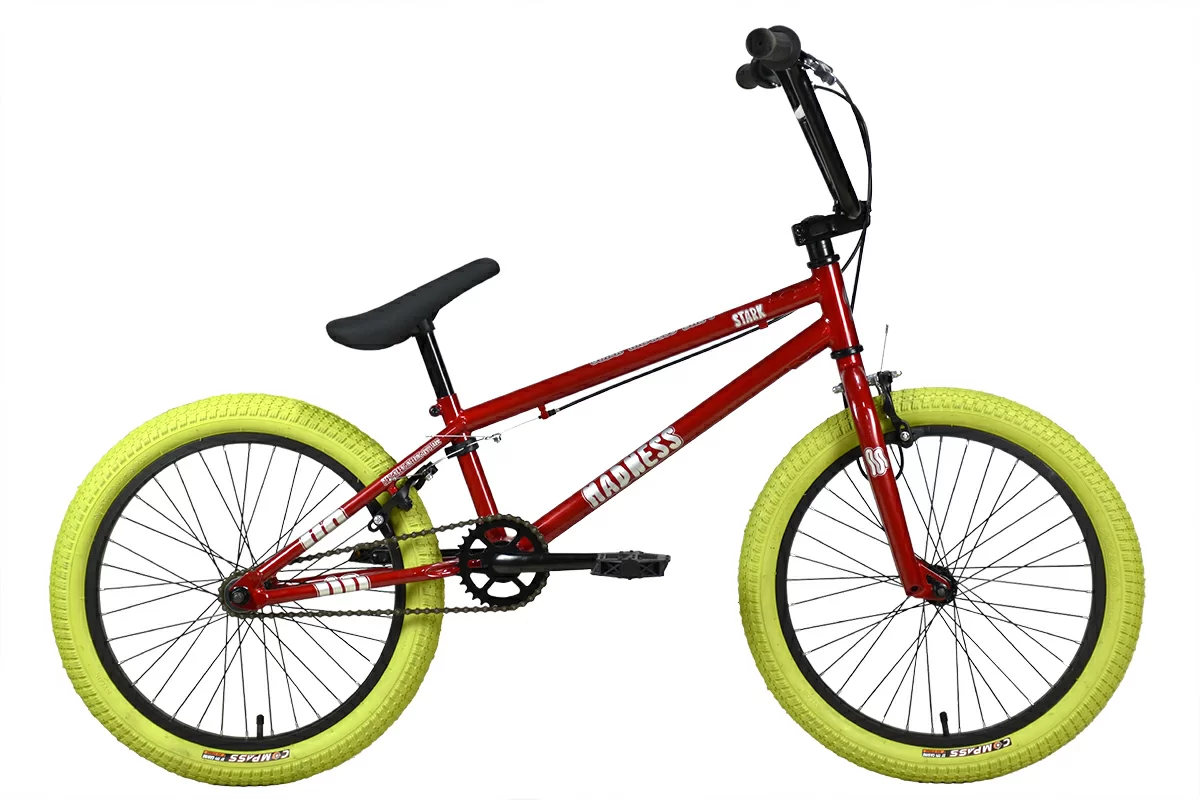Фото Велосипед Stark Madness BMX 1 (2024) красный/серебристый/хаки со склада магазина СпортЕВ