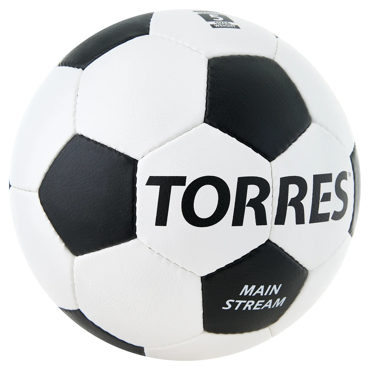 Фото Мяч футбольный Torres Main Stream р.5 32 п. ПУ белый-черный F30185 со склада магазина Спортев