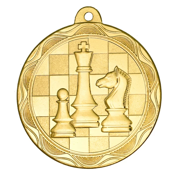 Фото Медаль MZ 80-50/GN шахматы (D-50 мм, s-2 мм) со склада магазина Спортев