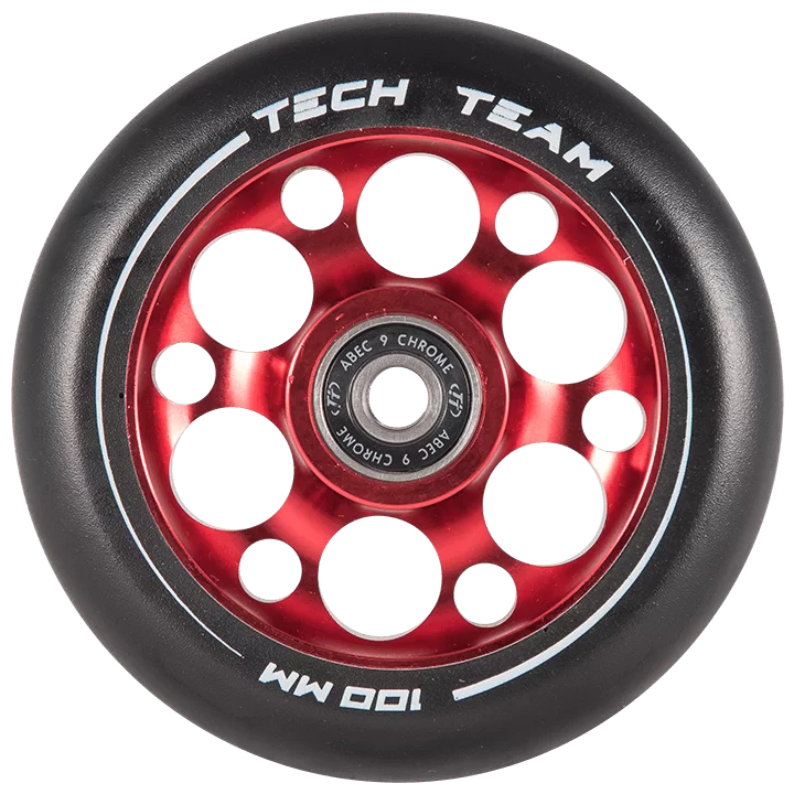 Фото Колесо для самоката TechTeam X-Treme 100 мм Форма Drilled red со склада магазина СпортЕВ