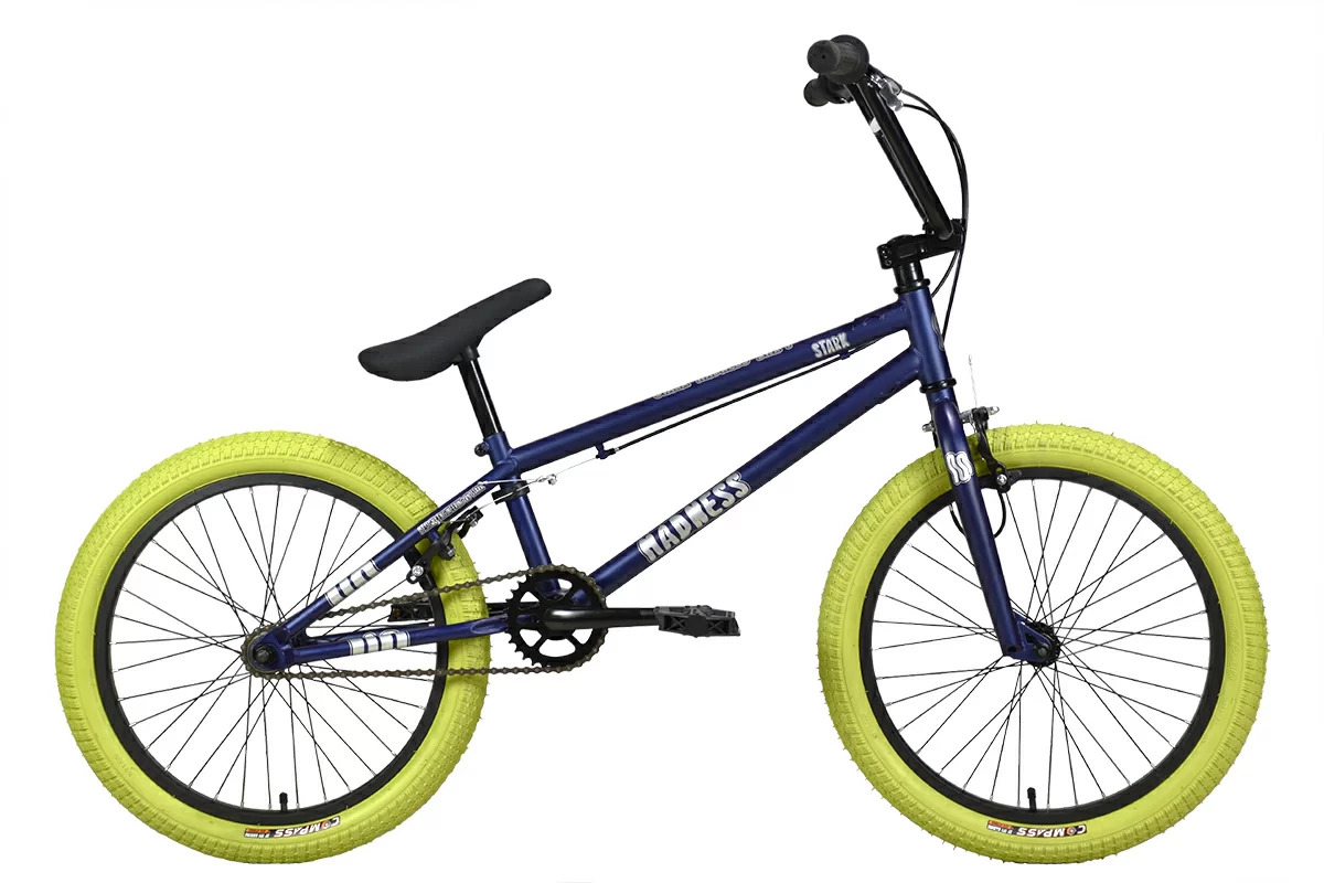 Фото Велосипед Stark Madness BMX 1 (2024) темно-синий матовый/серебристый/хаки со склада магазина СпортЕВ