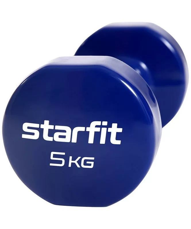 Фото Гантели виниловые 5 кг StarFit Core DB-101 темно-синий (пара) УТ-00020387 со склада магазина СпортЕВ