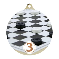 Медаль MZP 451-55 шашки 3 место с сублимацией (D-55мм, s-2 мм)