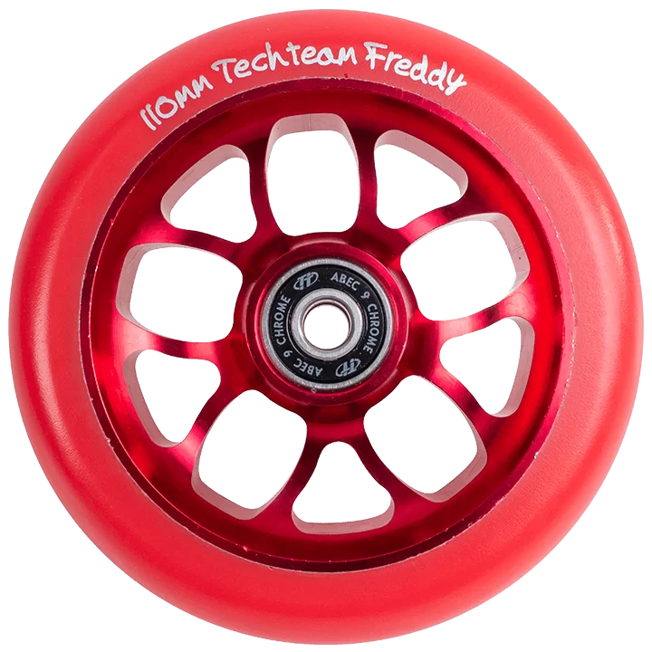 Фото Колесо для самоката TechTeam X-Treme 110 мм Форма Freddy красный со склада магазина СпортЕВ