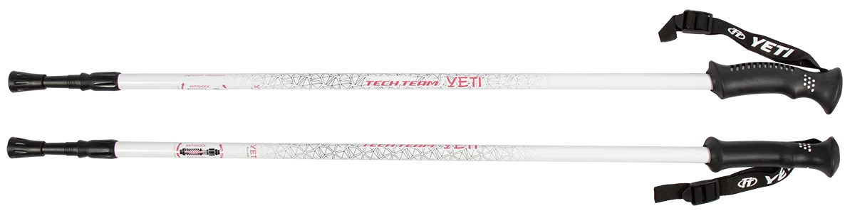 Фото Палки для скандинавской ходьбы TechTeam Yeti 115-135 см 2-секционные белые со склада магазина Спортев