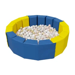 Сухой бассейн Romana «16 граней» (сине-желтый), 300 шариков (Pastel mix) ДМФ-МК-14.19.01 (сине-желтый)