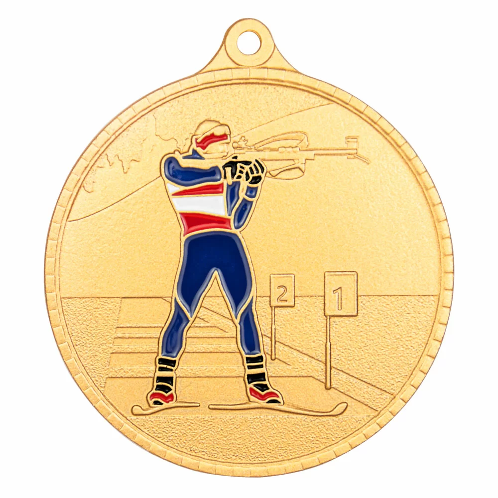 Фото Медаль MZP 598-55/G биатлон (D-55мм, s-2 мм) со склада магазина СпортЕВ