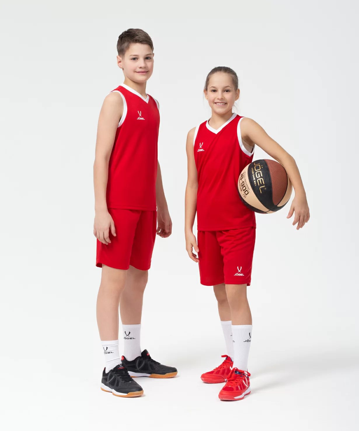 Фото Шорты баскетбольные Camp Basic, красный, детский Jögel со склада магазина СпортЕВ
