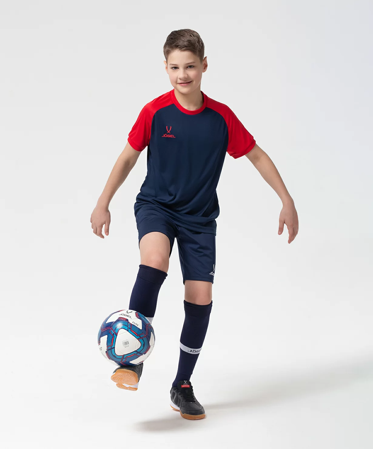 Фото Футболка игровая CAMP Reglan Jersey, темно-синий/красный, детский Jögel со склада магазина Спортев