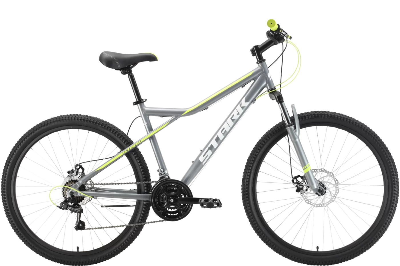 Фото Велосипед Stark Slash 27.5 1 D (2022) серый/желтый со склада магазина СпортЕВ