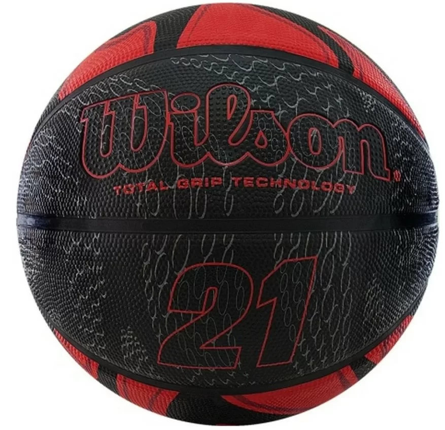 Фото Мяч баскетбольный Wilson 21 Series размер №7 красн-чер-сереб WTB2103XB07 со склада магазина СпортЕВ