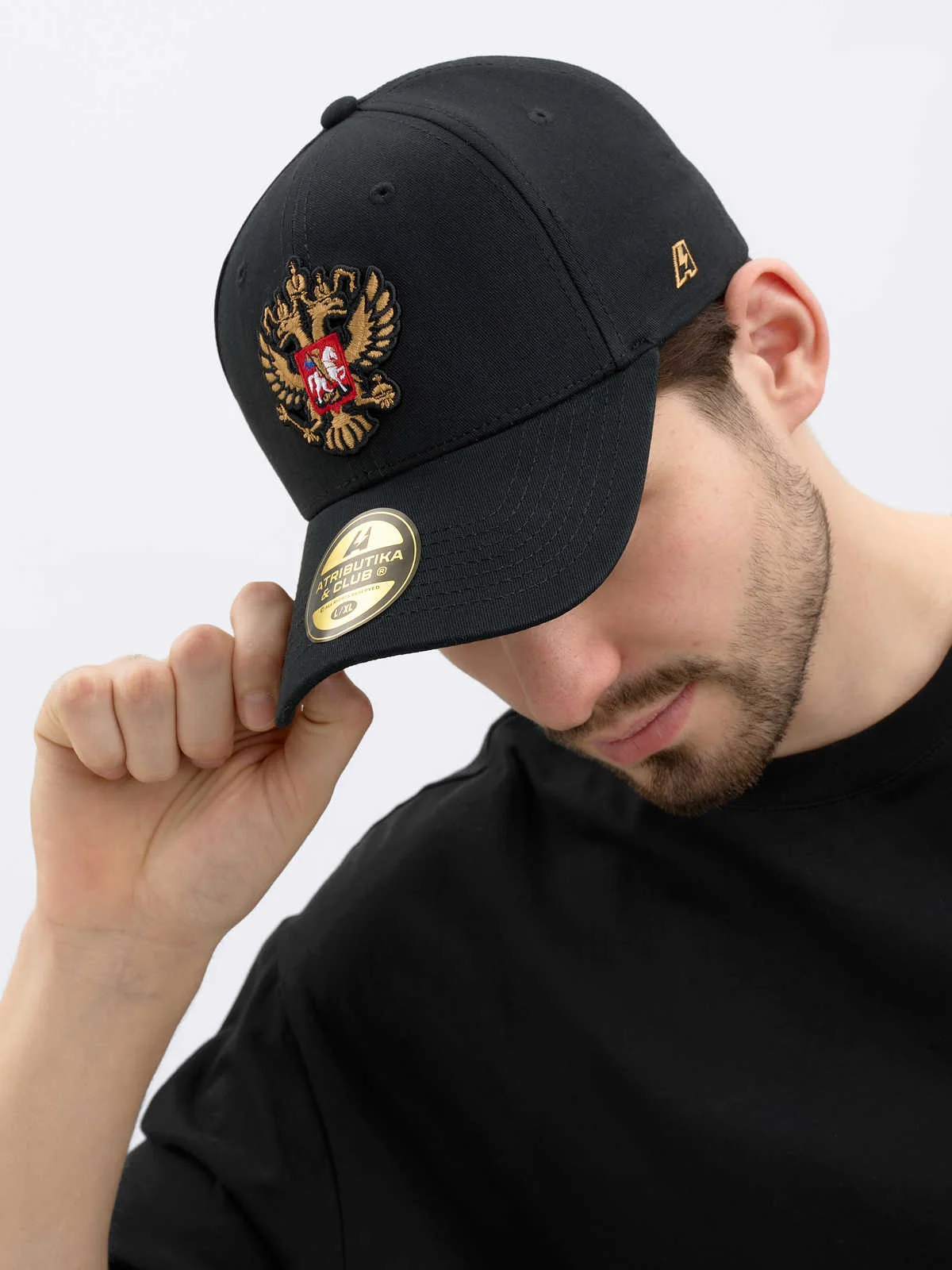 Фото Бейсболка Россия черная р.55-58 10392 со склада магазина Спортев