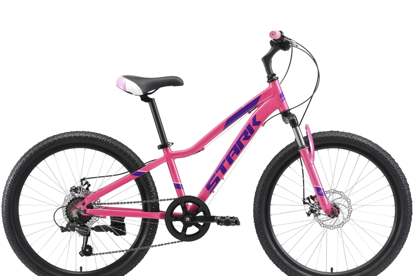Фото Велосипед Stark Bliss 24 1 D (2021) розовый/фиолетовый/белый HQ-0005327 со склада магазина СпортЕВ