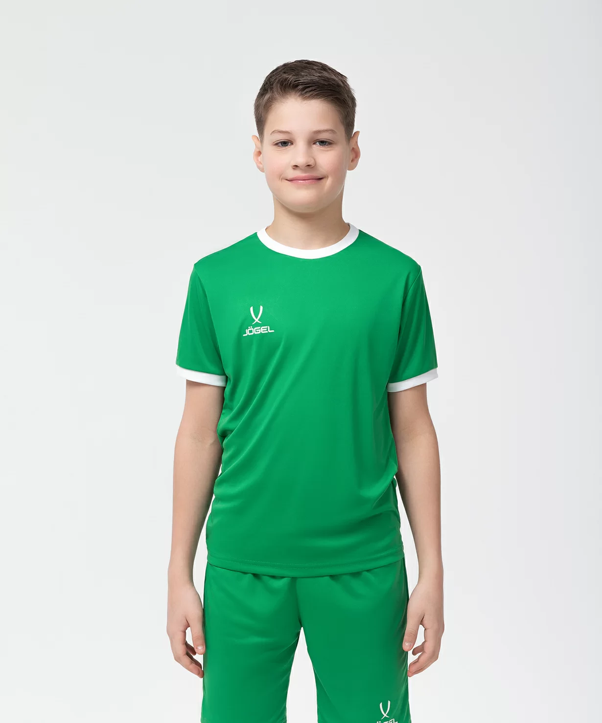 Фото Футболка футбольная CAMP Origin, зеленый/белый, детский Jögel со склада магазина Спортев