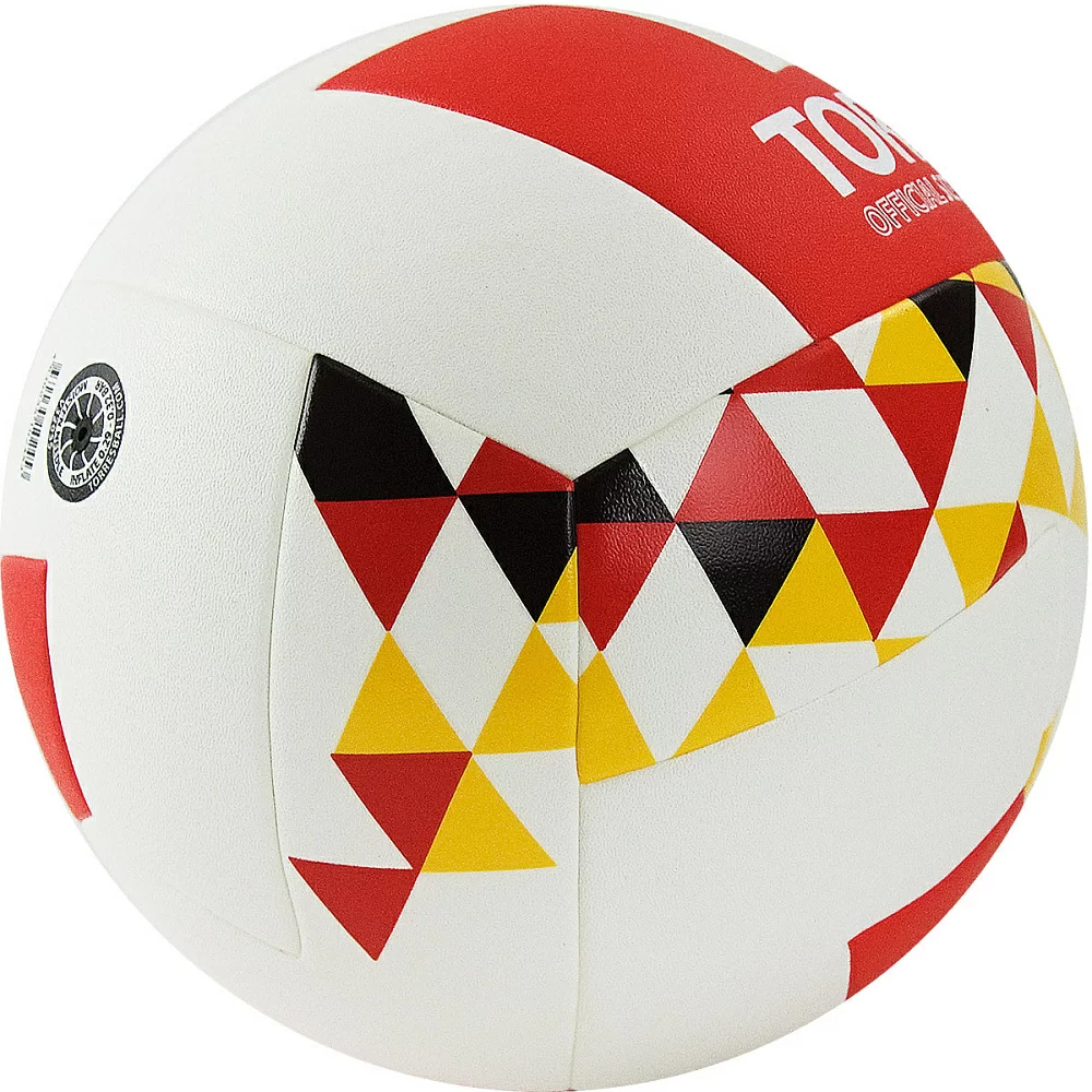 Фото Мяч волейбольный Torres Hit р.5 синт. кожа бело-красно-мультколор V32055 со склада магазина СпортЕВ