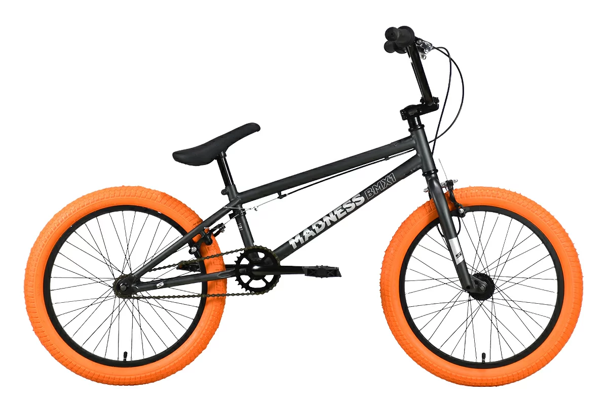 Фото Велосипед Stark Madness BMX 1 (2022) темно-серый/серебристый/оранжевый со склада магазина Спортев