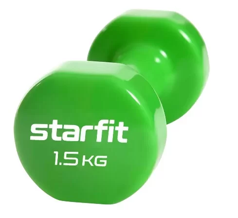 Фото Гантели виниловые 1.5 кг StarFit Core DB-101 зеленый (пара) УТ-00020382 со склада магазина СпортЕВ
