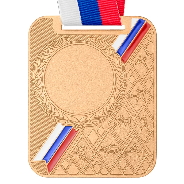 Фото Медаль MZP 549-65/ВM (65х48мм, D-25мм, s-2,5мм) с лентой со склада магазина Спортев