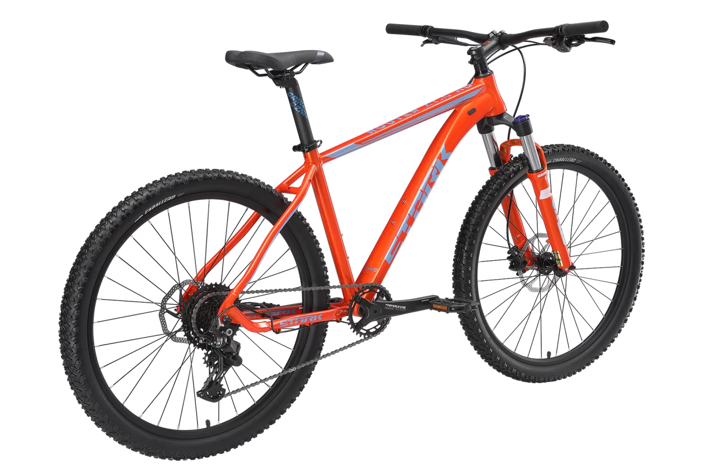 Фото Велосипед Stark Router 27.5 4 HD (2024) оранжевый металлик/синий HQ-0014162 со склада магазина СпортЕВ