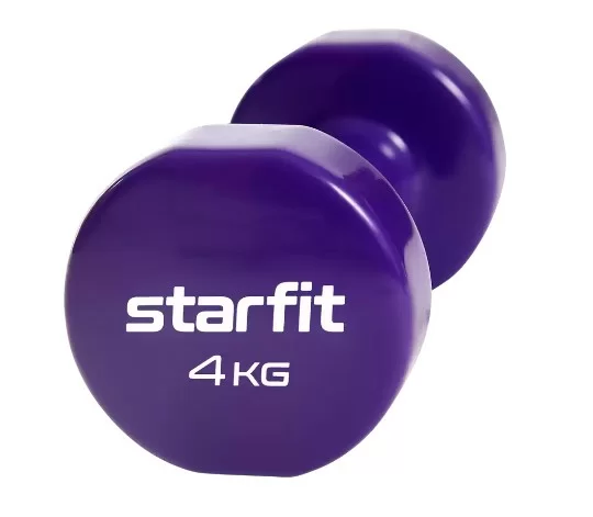 Фото Гантели виниловые 4 кг StarFit Core DB-101 фиолетовый (пара) УТ-00020386 со склада магазина СпортЕВ