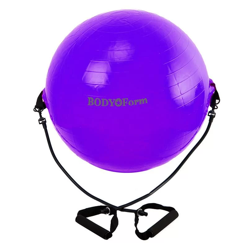 Фото Фитбол 75 см (30") Body Form с эспандером purple BF-GBE01AB со склада магазина СпортЕВ