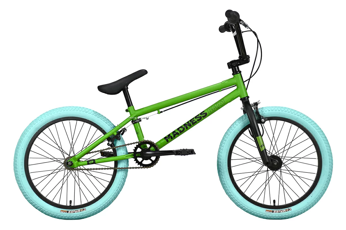 Фото Велосипед Stark Madness BMX 1 (2023) зеленый/черный/голубой со склада магазина Спортев